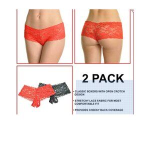 Angelina 2 Pair of Lace Crotchless Women's XXL MSRP $36.00 New in Package